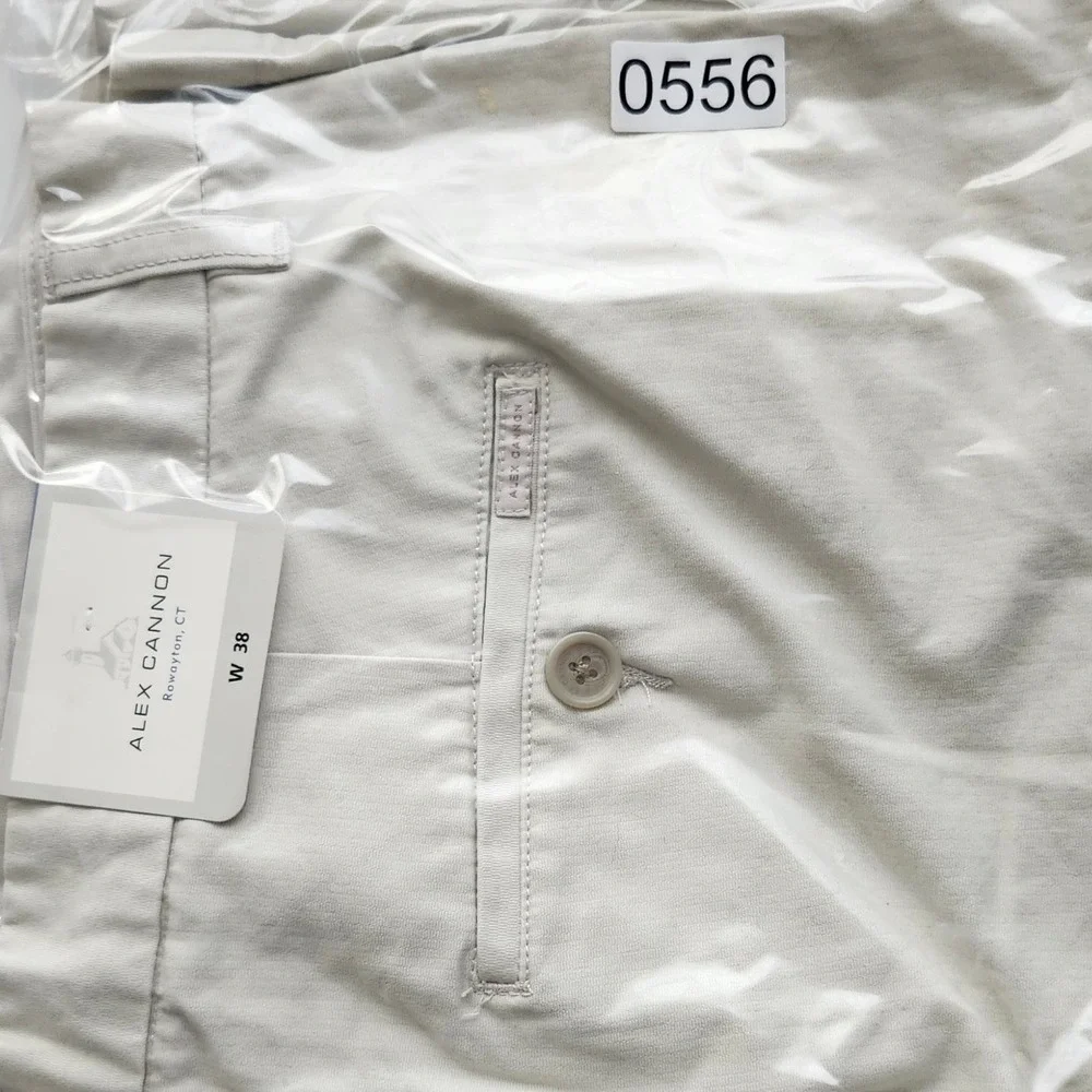 Alex Cannon Shorts Men 38 Stone New NWT Classics Flat Front‎ Cotton Blend